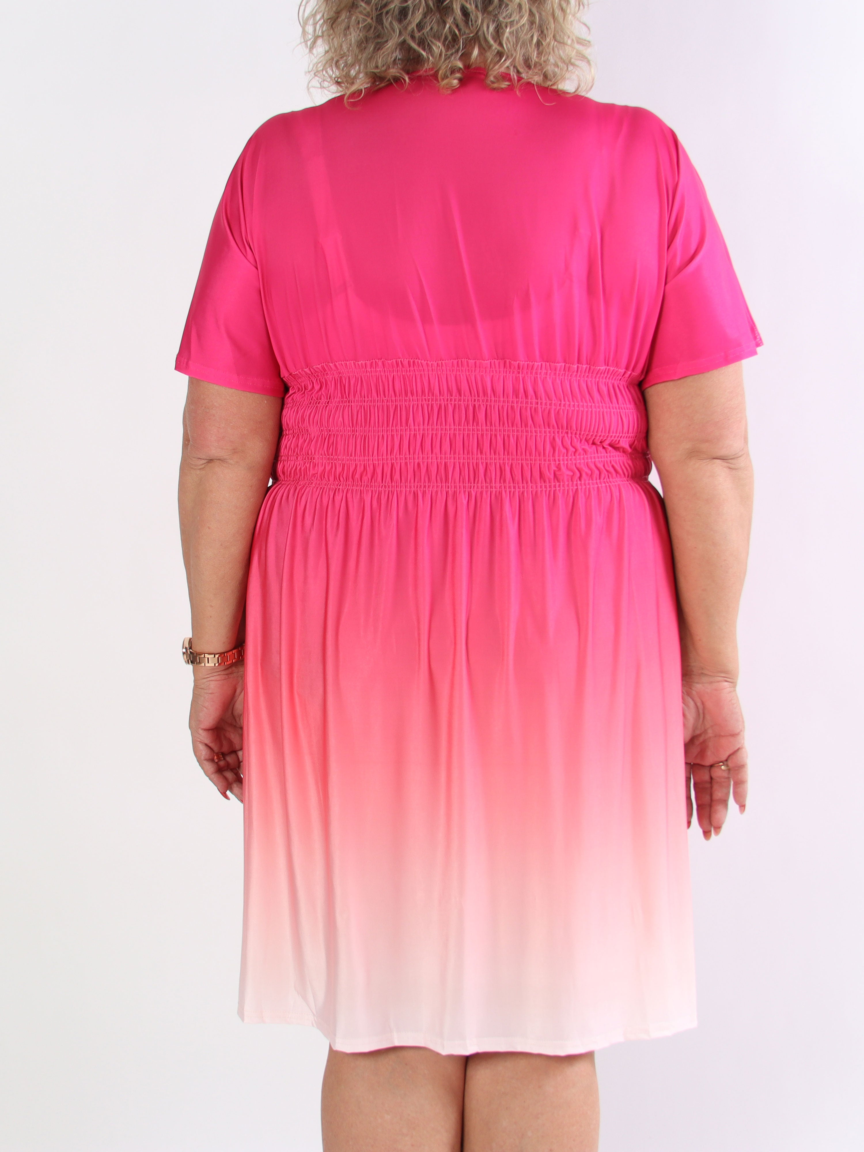 Pams Fade Short - Mångfärgad stretchig klänning i stor storlek